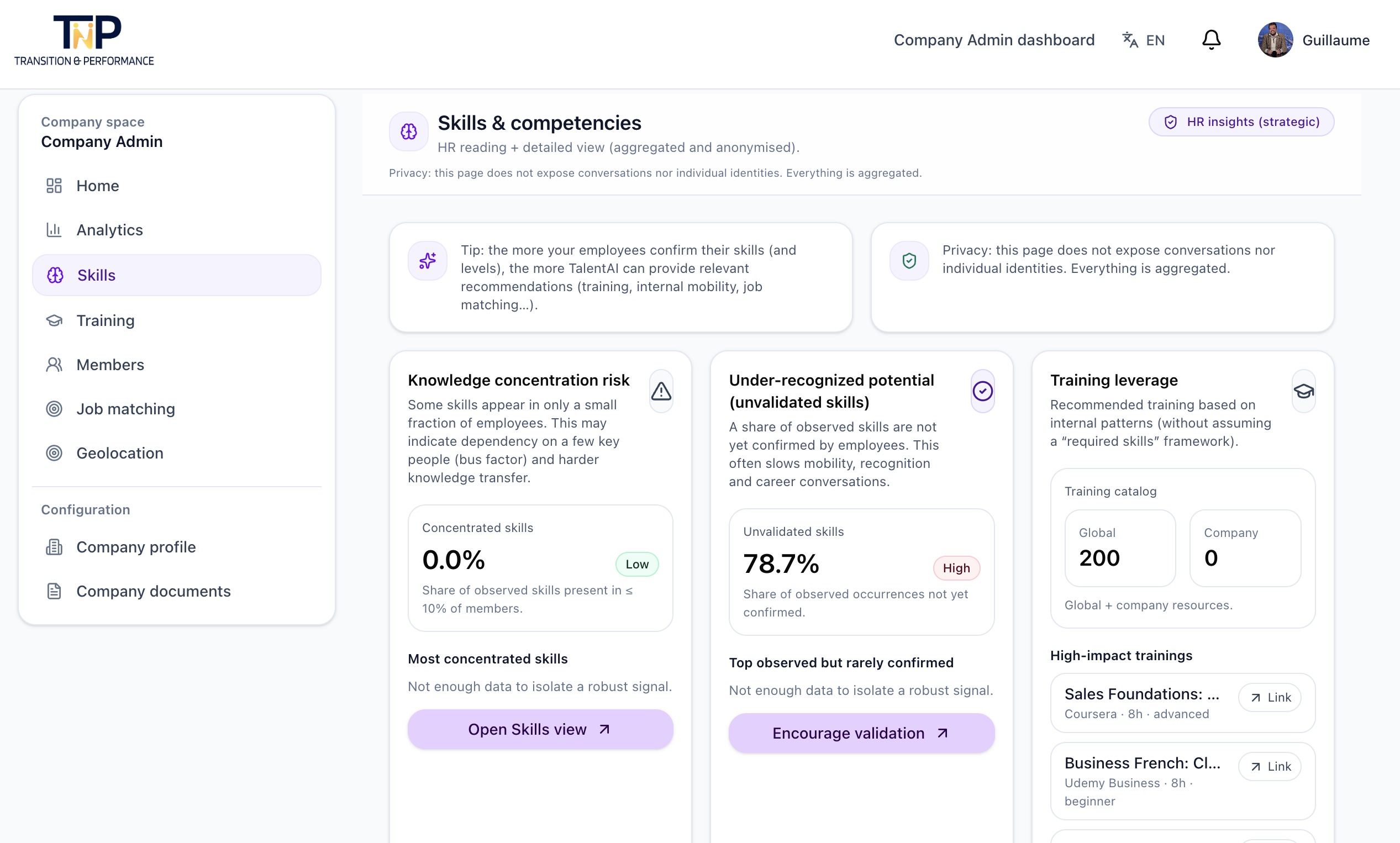 Cartographie des compétences : extraction, validation et structuration des skills.